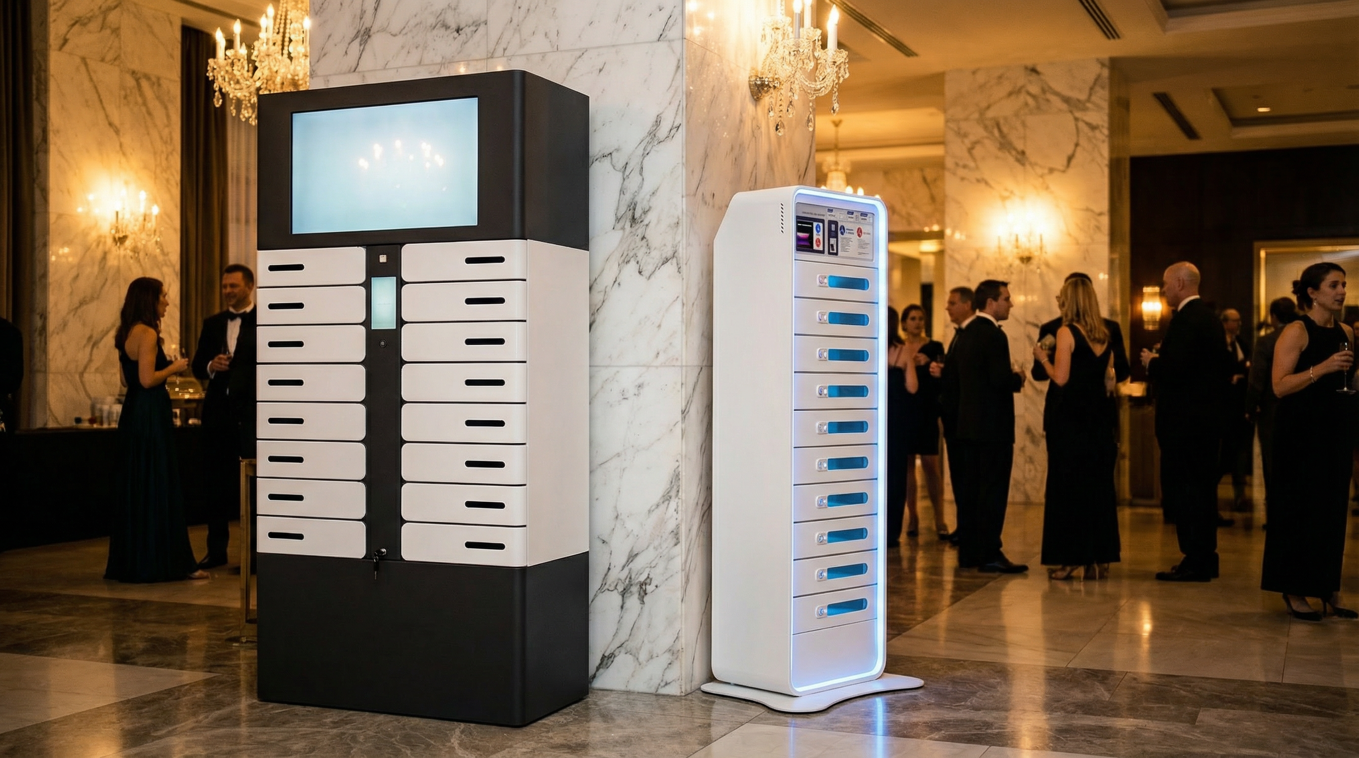 Charging stations at a venue